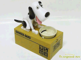 Интерактивная копилка "Голодный Пес" (белый, черный нос)