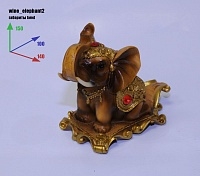 Подставка для бутылки, слон коричневый с позолотой.