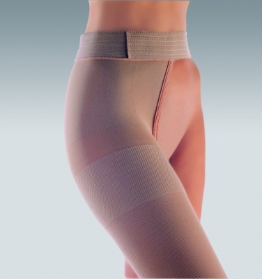 Чулок с застежкой на талии правый Medi Plus (AG - 62 - 71 см) - III класс (открытый носок)