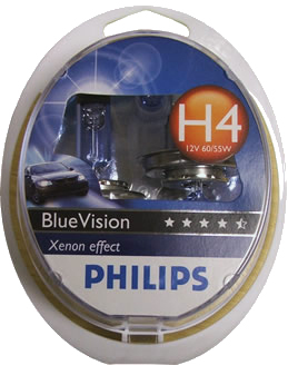 Галогенные автолампы Philips H4 Blue Vision 4000K (2шт.)