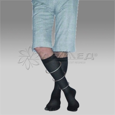 Гольфы мужские антиварикозные(2 класс комп.)(цв.черный) №2 открытый носок