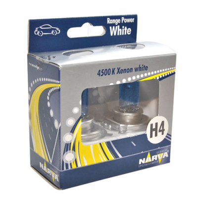Галогенные автолампы Narva H4 Range Power White (4500K) (2шт.) 48860