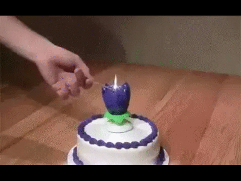 Свеча для торта музыкальная вращающаяся "Лотос"